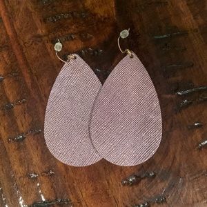 Nickel and Suede Tear Drop Earrings